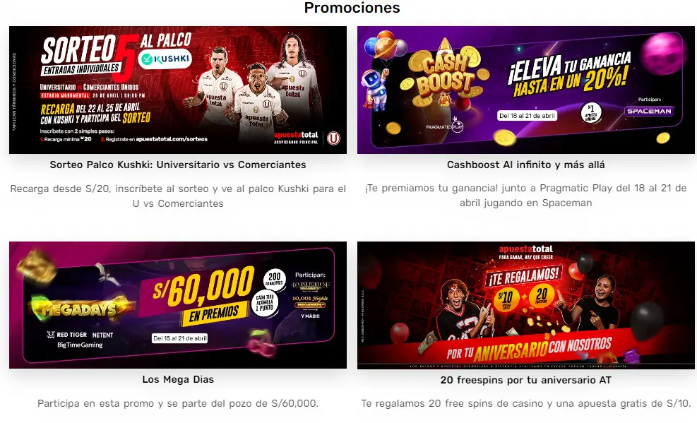 Promociones en Apuesta Total Promociones en Apuesta Total