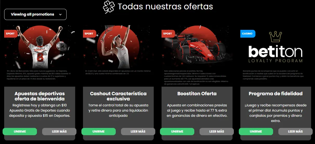 Promociones en Betiton Promociones en Betiton