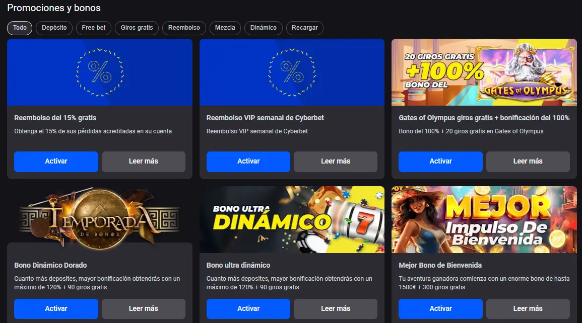 Promociones en CyberBet Promociones en CyberBet