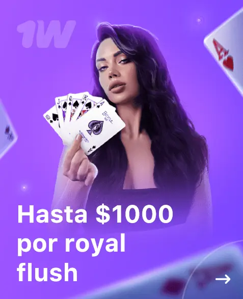 Hasta $1000 por royal flush Hasta $1000 por royal flush