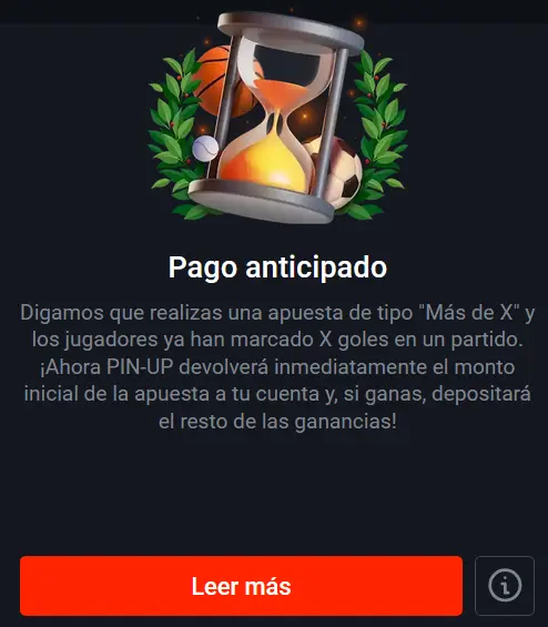 Pago anticipado en Pin Up Perú